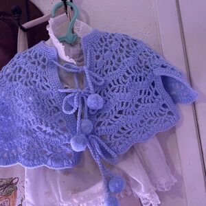 Vintage Handmade Crochet Shawl